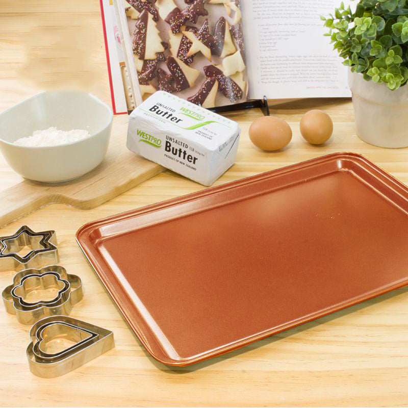 5 Pcs Copper Bakeware Set - Organic Eco Friendly Nonstick Coating